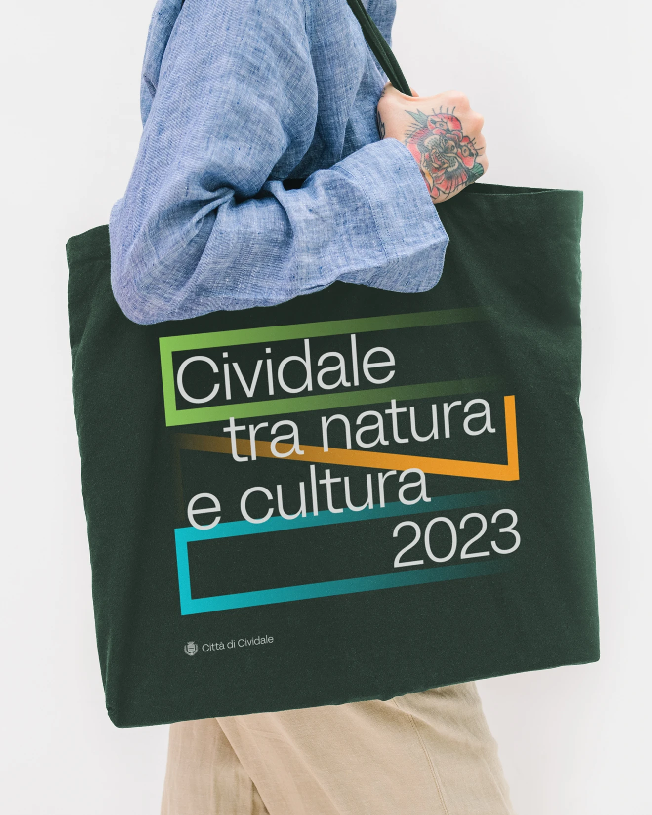 Cividale tra natura e cultura campaign printed on a tote bag