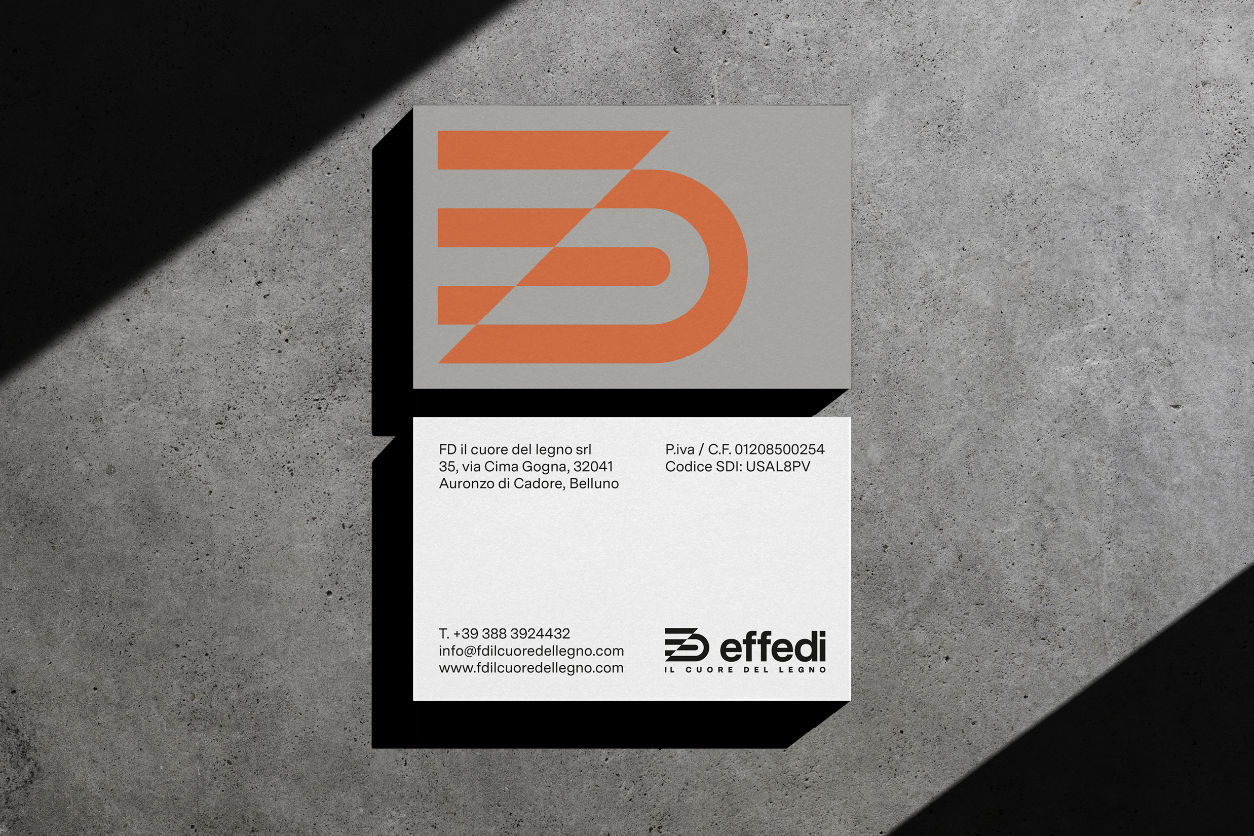 Effedi identity applied to business cards